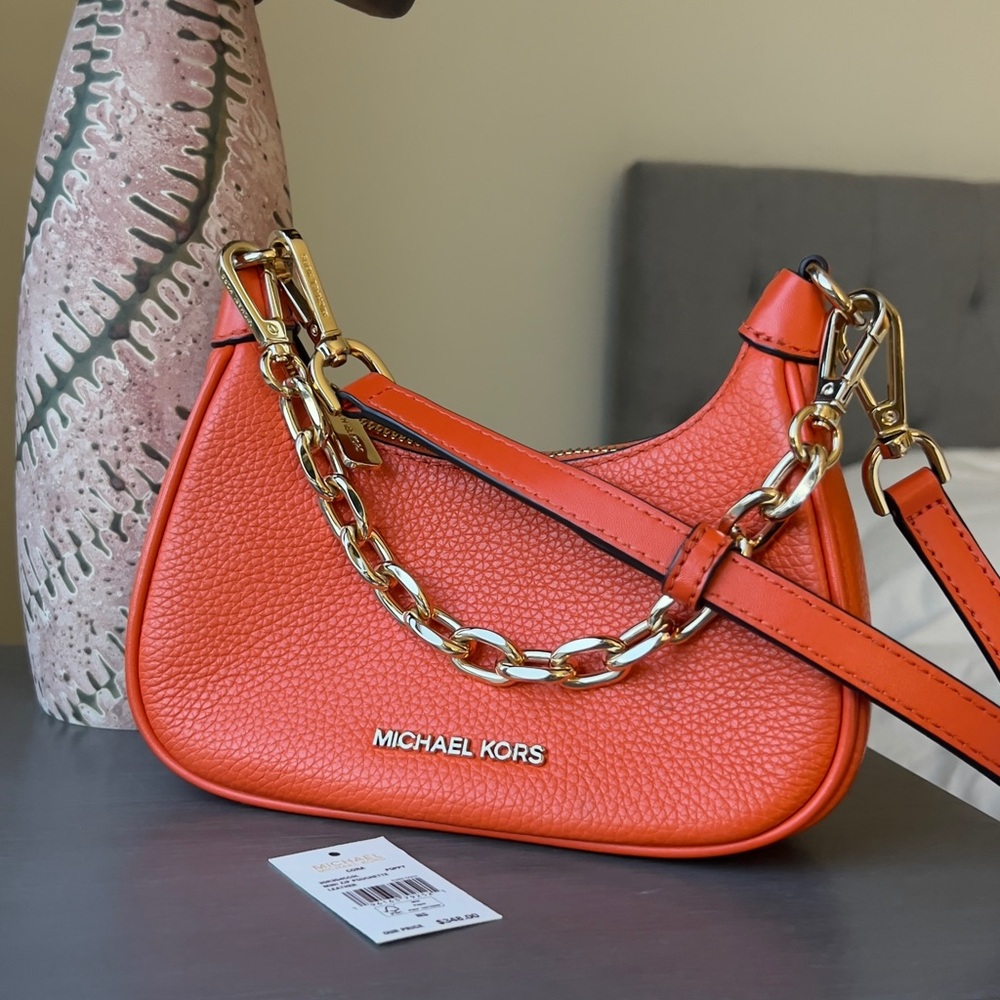 Michael Kors Cora mini zip crossbody in poppy